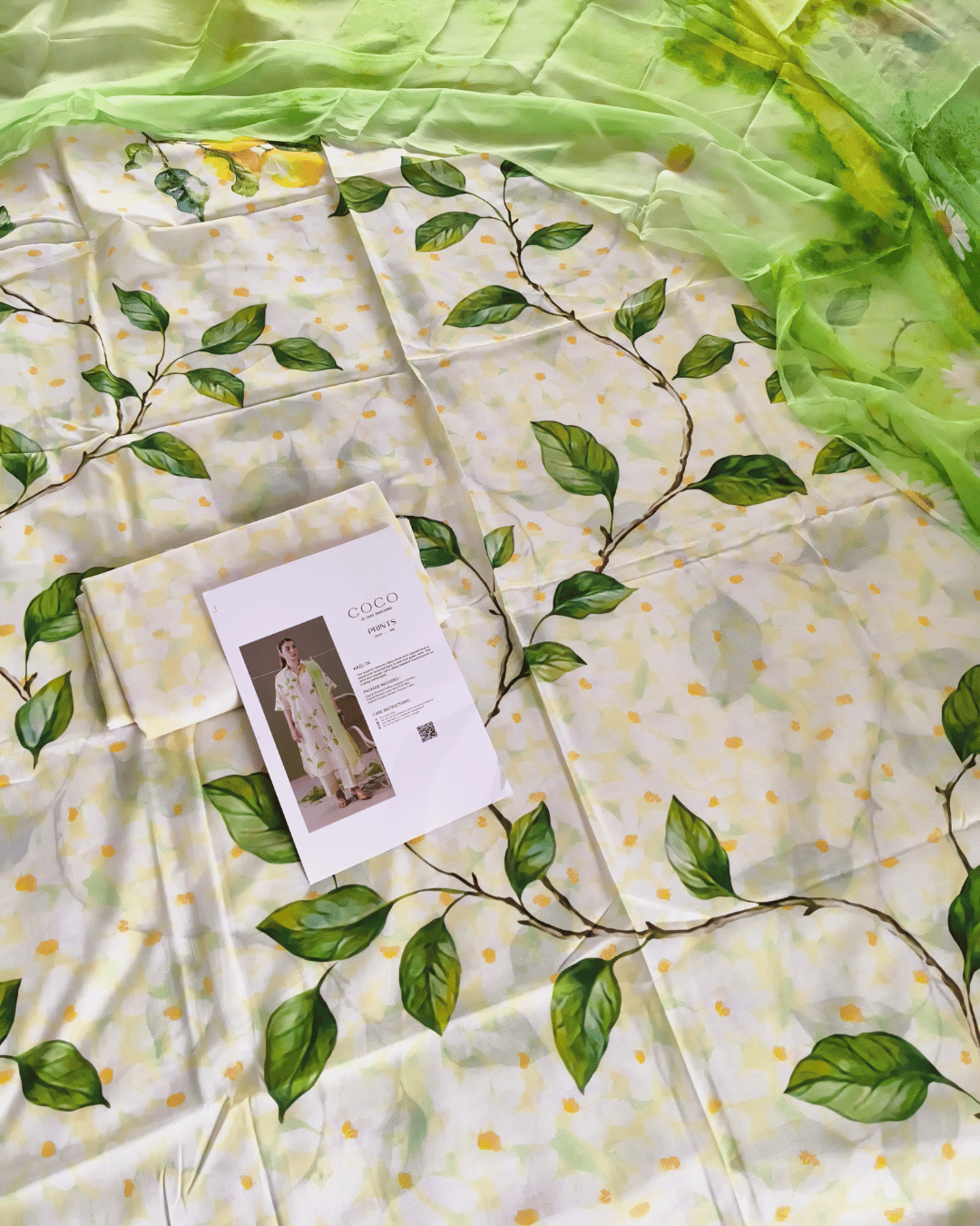 CC Prints Vol 1 2026 – Pastel Leaf Serenity 3 Piece Lawn Suit