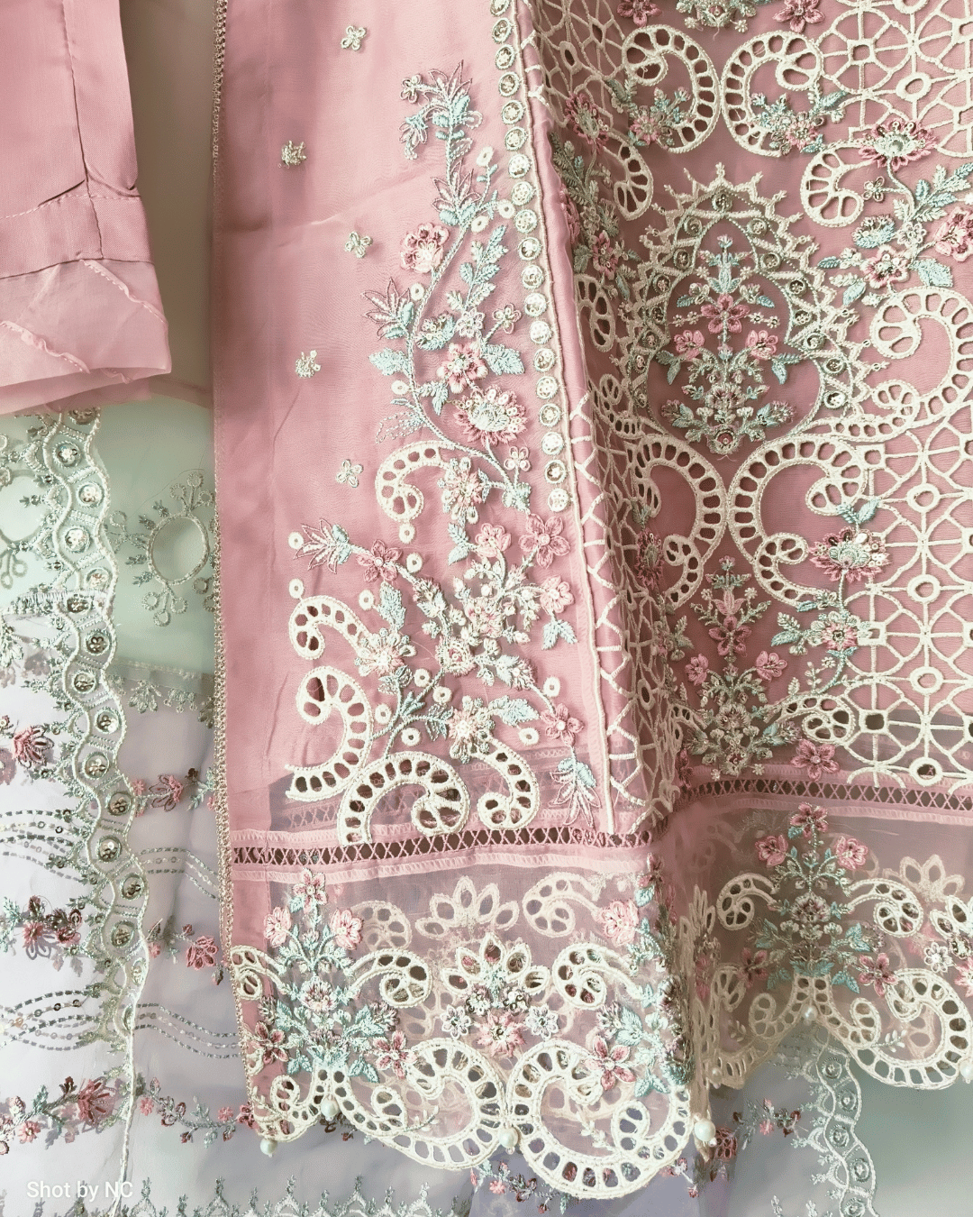 Sadabahar Organza Suit Set β Embroidered Wedding Wear (Small Size)