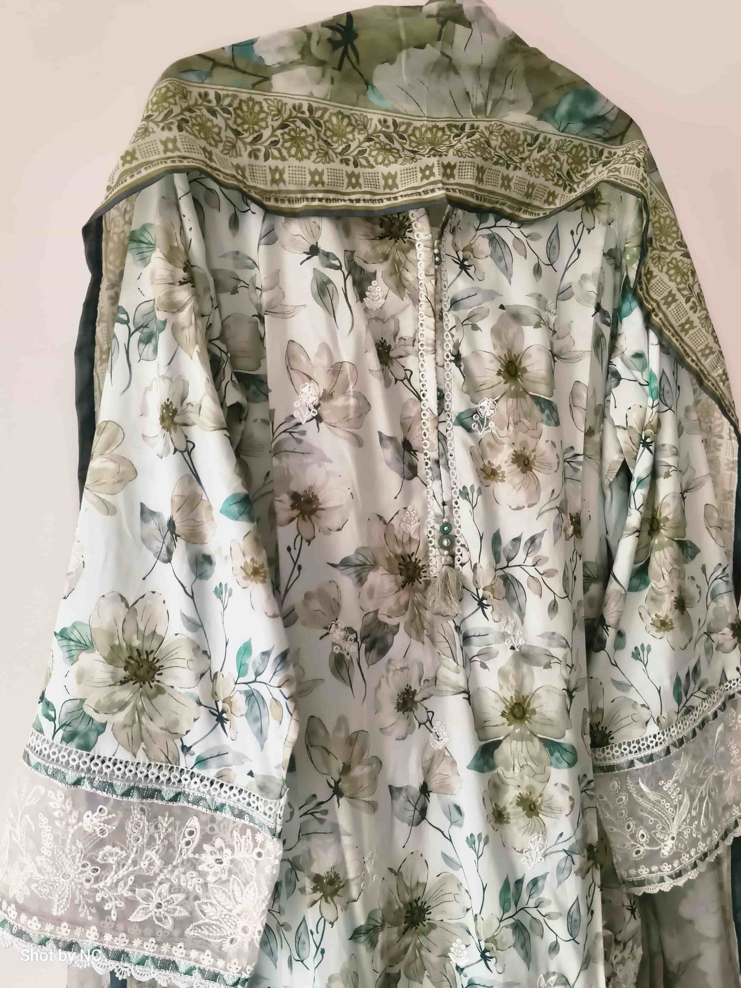 SBA01 Festive Eid Collection – Heavy Embroidered Lawn Suit with Printed Dupatta