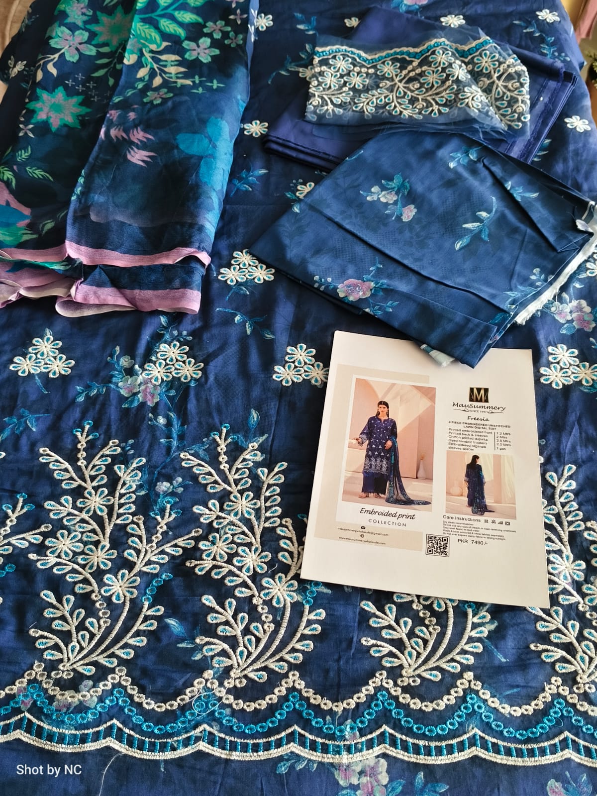 ME03 Lawn Suit | Digital Printed Lawn Shirt with Chiffon Dupatta & Cambric Trouser