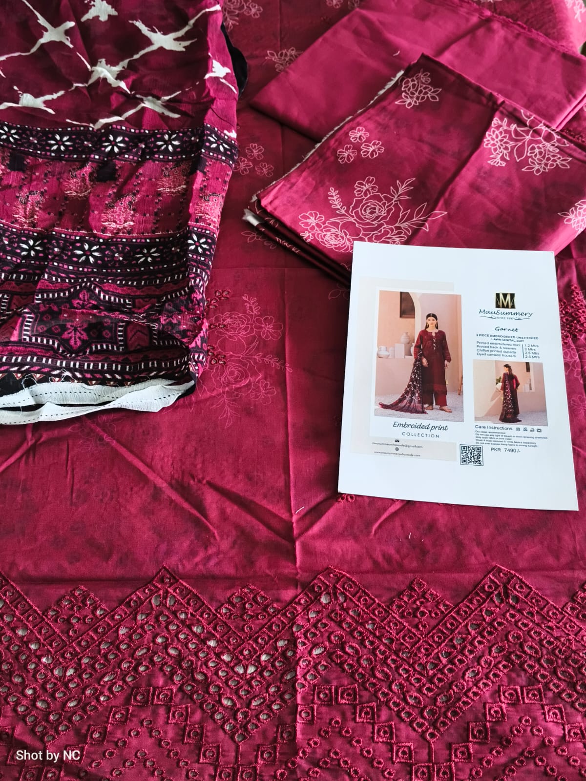 ME04 Lawn Suit | Digital Printed Lawn Shirt with Chiffon Dupatta & Cambric Trouser