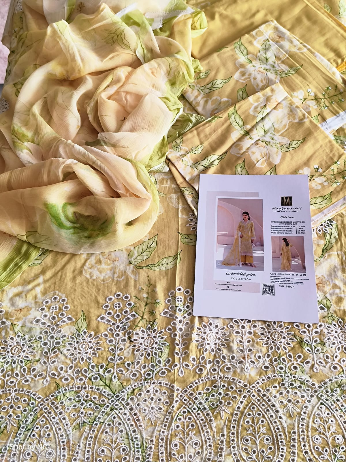 ME06 Lawn Suit | Digital Printed Lawn Shirt with Chiffon Dupatta & Cambric Trouser