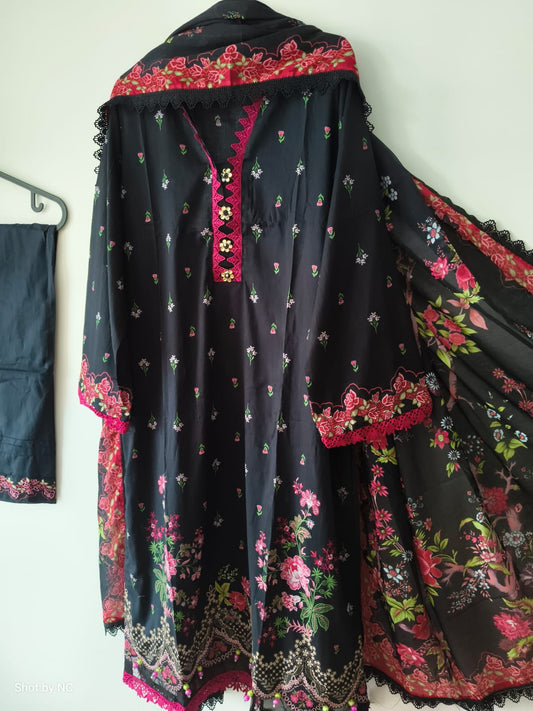 ML04 Stitched Suit for Women | Fancy Neck Design with Dupatta | Summer Collection