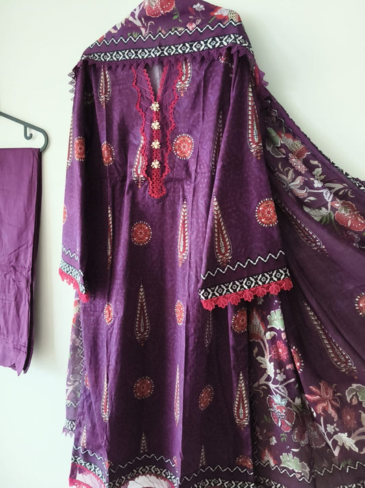 ML07 Stitched Suit for Women | Fancy Neck Design with Dupatta | Summer Collection