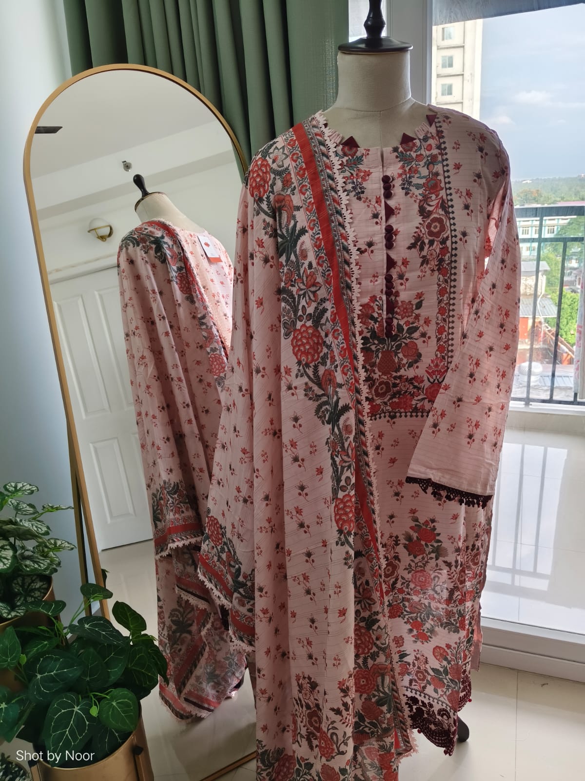 Khaadi Embroidered Lawn Suit With Lawn Dupatta