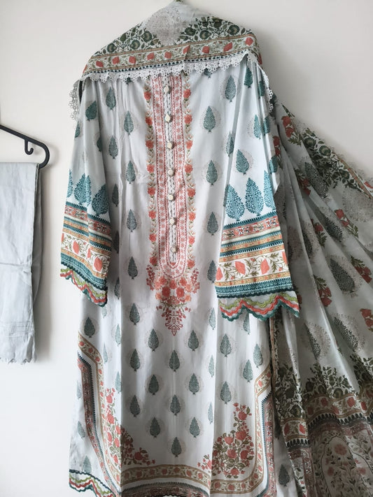 ML06 Stitched Suit for Women | Fancy Neck Design with Dupatta | Summer Collection