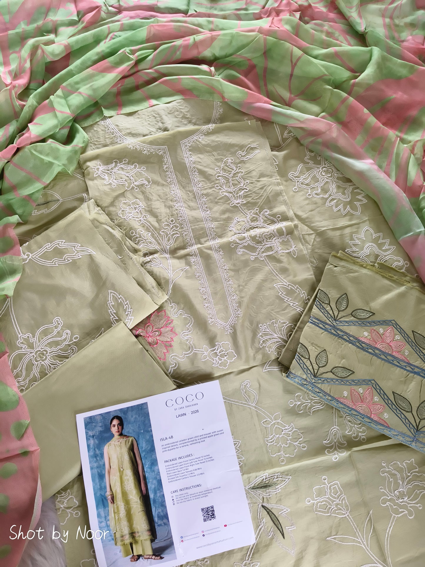 CC Lawn 2026 by Zara Shahjahan – Emb 3 Piece Suit with Silk Dupatta & Cambric Trouser