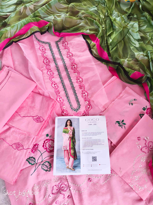CC Lawn 2026 by Zara Shahjahan – MIRO-2A Embroidered 3 Piece Suit with Printed Chiffon Dupatta