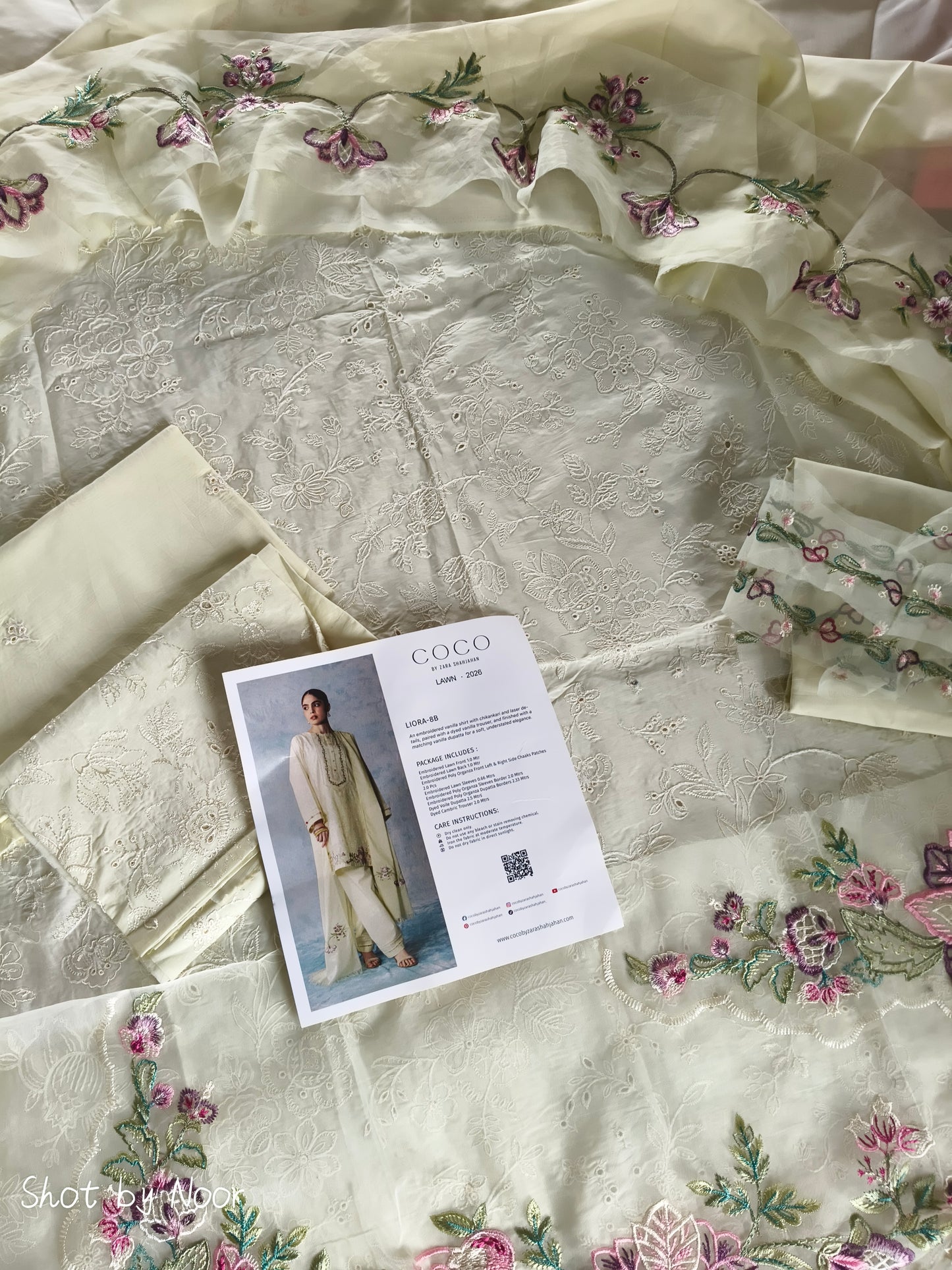 CC Lawn 2026 by Z.S – LIORA-8B Embroidered 3 Piece Suit with Organza Dupatta