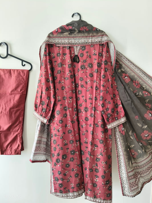 BIN SAEED Casual Printed Lawn 3 Piece Suit DPR