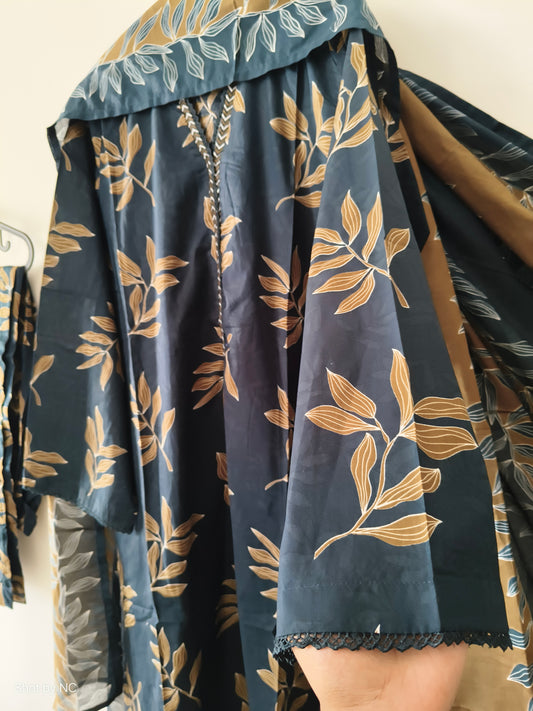 BIN SAEED Casual Printed Lawn 3 Piece Suit Beautiful Black