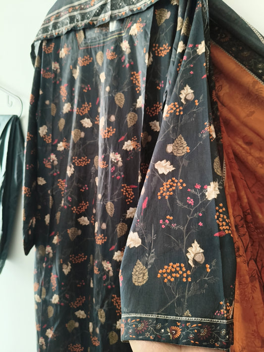 BIN SAEED Casual Printed Lawn 3 Piece Suit - Black