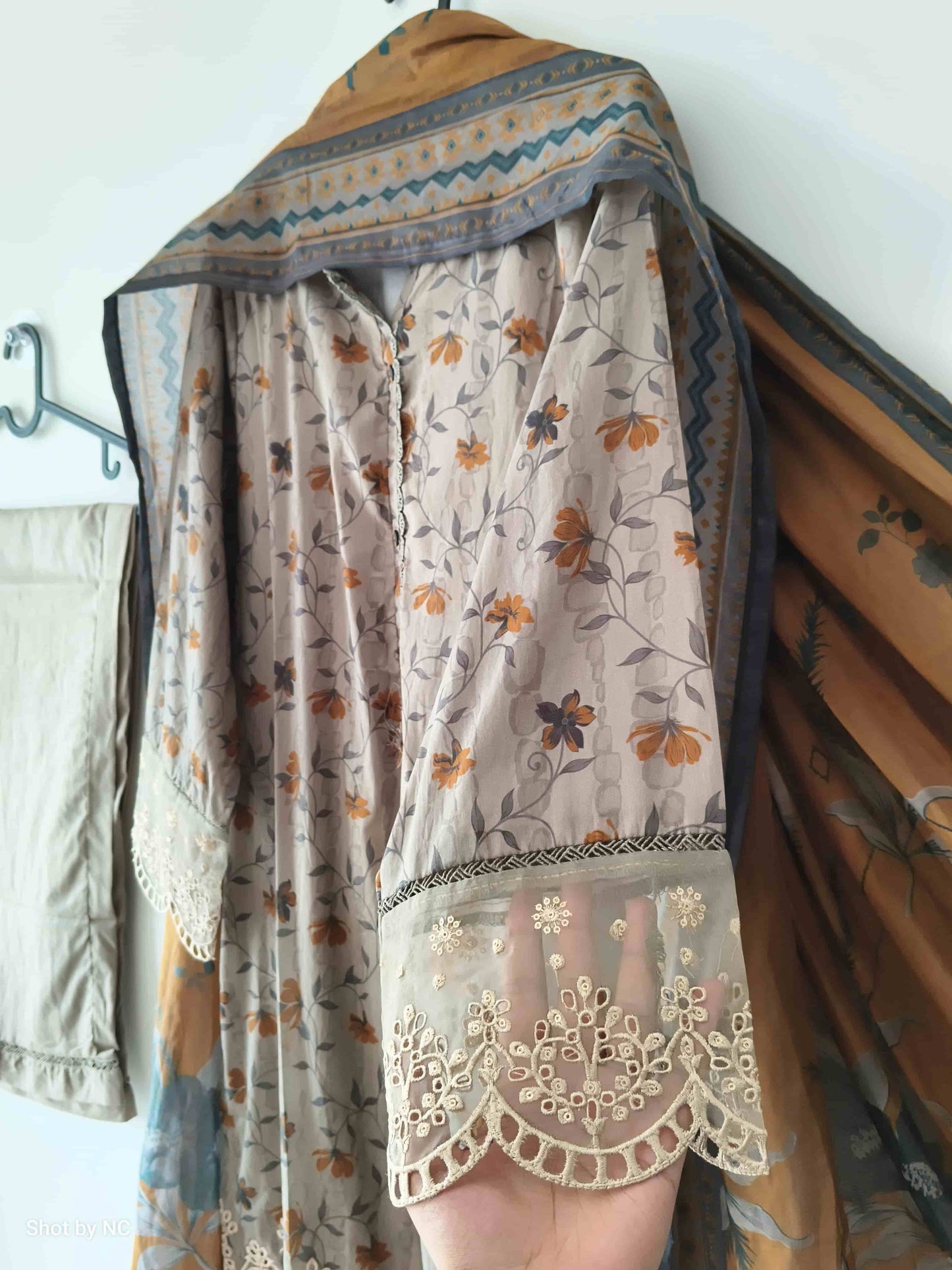 SBA04 Festive Eid Collection – Heavy Embroidered Lawn Suit with Printed Dupatta