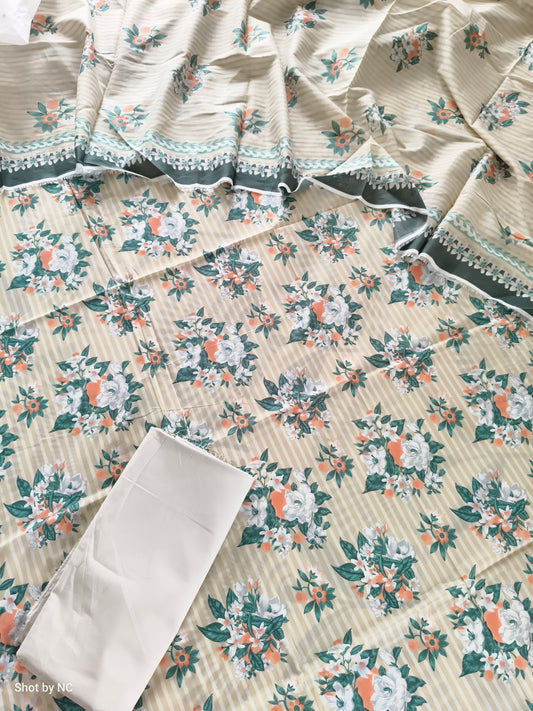 KPL34 Unstitched 3 Piece Suit | Women Summer Dress Material