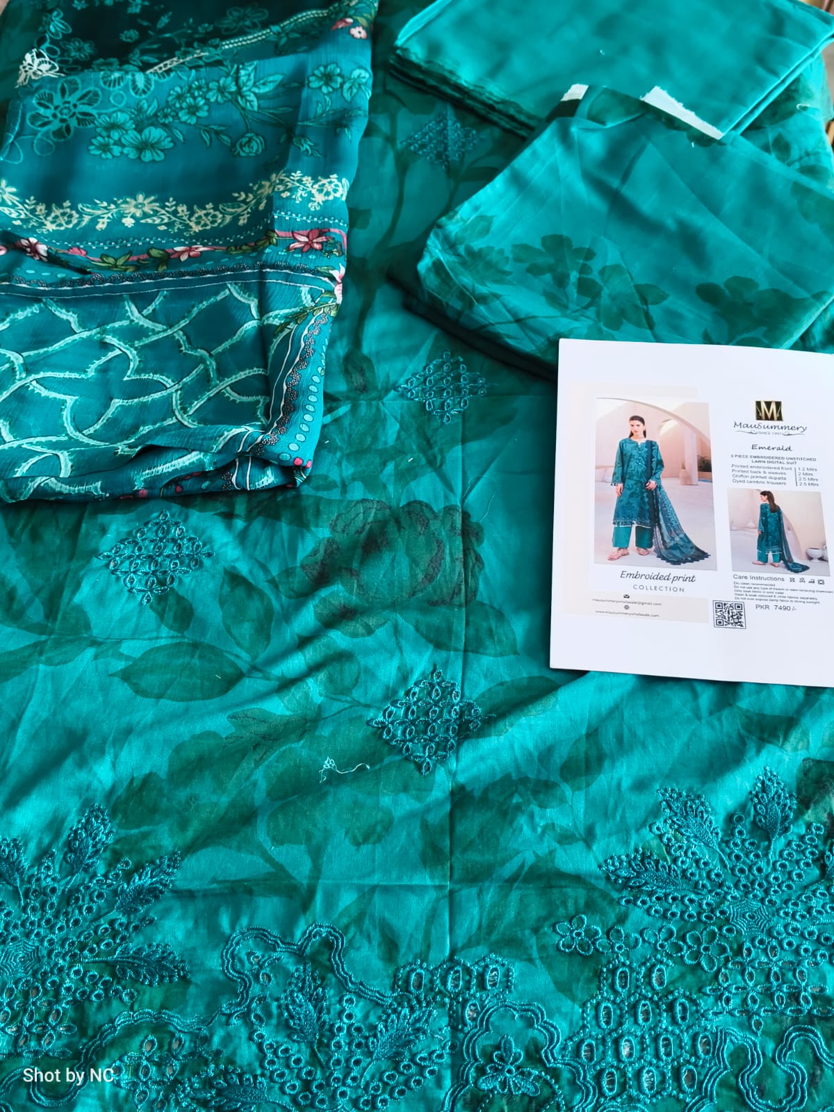 ME08 Lawn Suit | Digital Printed Lawn Shirt with Chiffon Dupatta & Cambric Trouser
