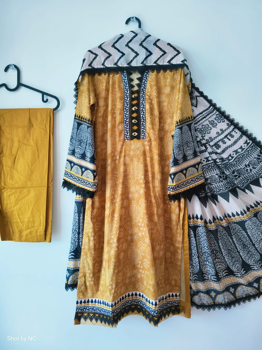ML01 Stitched Suit for Women | Fancy Neck Design with Dupatta | Summer Collection