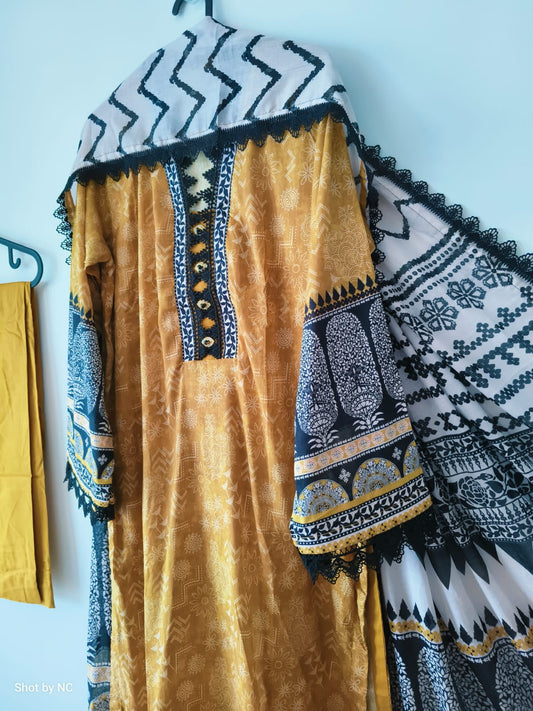 ML01 Stitched Suit for Women | Fancy Neck Design with Dupatta | Summer Collection