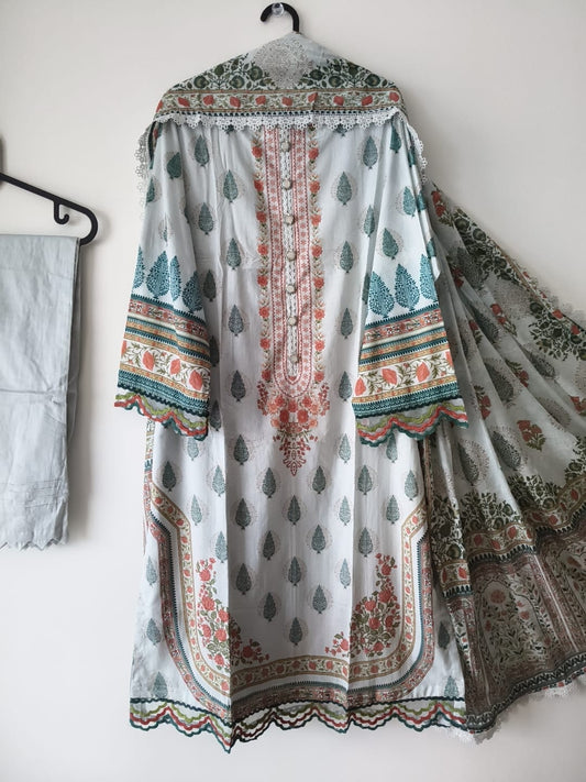 ML06 Stitched Suit for Women | Fancy Neck Design with Dupatta | Summer Collection