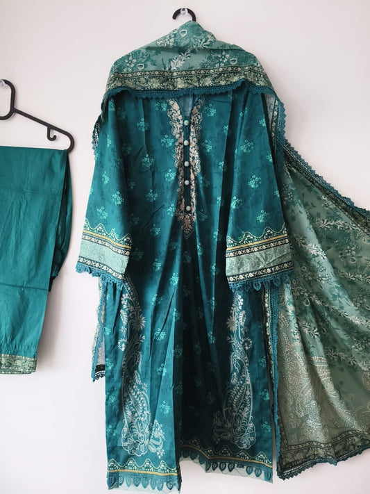 ML11 Stitched Suit for Women | Fancy Neck Design with Dupatta | Summer Collection