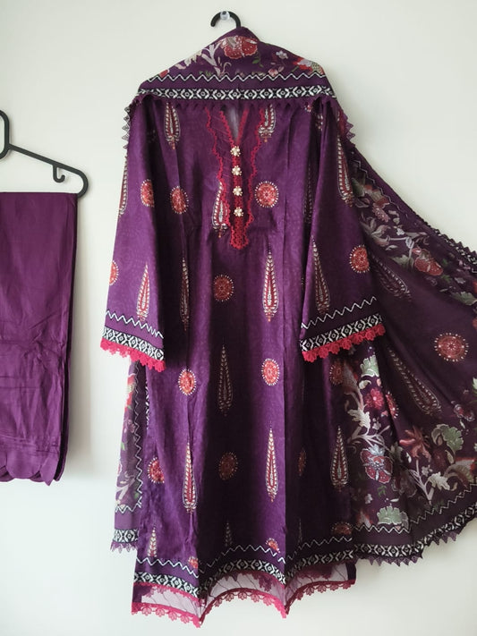 ML07 Stitched Suit for Women | Fancy Neck Design with Dupatta | Summer Collection