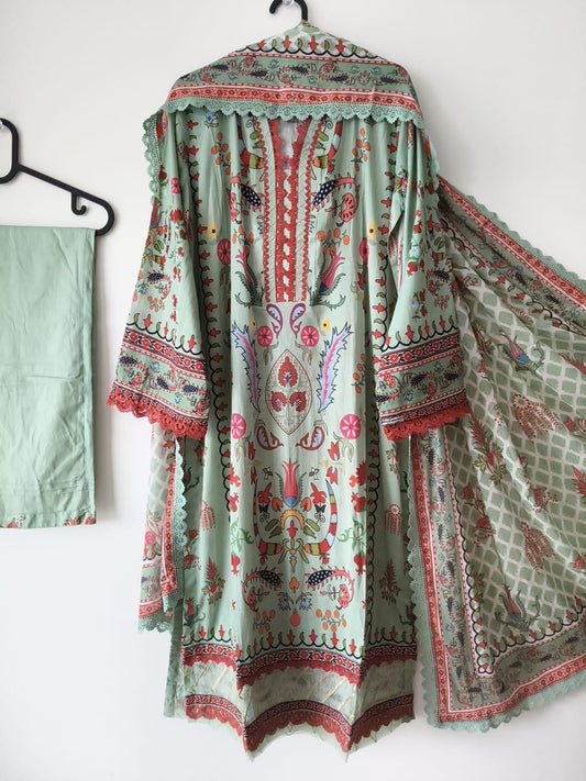 ML10 Stitched Suit for Women | Fancy Neck Design with Dupatta | Summer Collection
