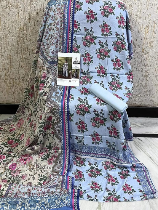 MD11 Printed Lawn Suit | 3 Piece Unstitched Pakistani Lawn Dress with Printed Dupatta
