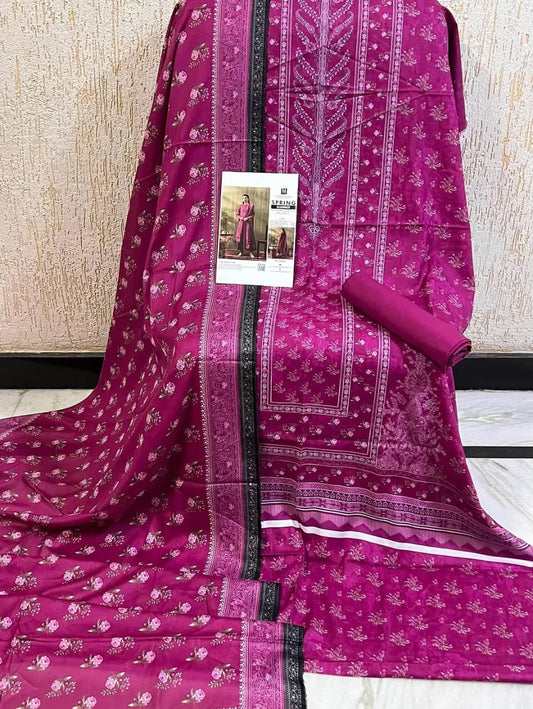 MD04 Printed Lawn Suit | 3 Piece Unstitched Pakistani Lawn Dress with Printed Dupatta